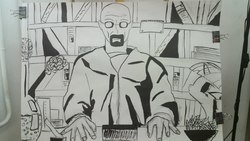Size: 2560x1443 | Tagged: artist needed, safe, twilight sparkle, g4, breaking bad, monochrome, traditional art, walter white