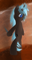 Size: 1000x1871 | Tagged: safe, artist:v0calp0ny, oc, oc only, oc:kniferunner, pony, unicorn, bipedal, solo