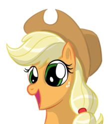 Size: 500x577 | Tagged: safe, artist:infernaldalek, applejack, g4, female, open mouth, portrait, simple background, solo