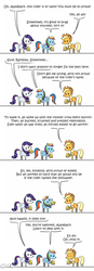 Size: 450x1286 | Tagged: safe, artist:foudubulbe, applejack, rainbow dash, rarity, g4, cider, comic, pointy ponies