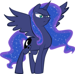 Size: 1534x1514 | Tagged: safe, artist:blazefeatheroc, princess luna, g4, female, simple background, solo, spread wings, transparent background, vector