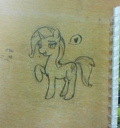 Size: 473x506 | Tagged: safe, artist:burk-kor, trixie, pony, unicorn, g4, female, heart, mare, solo, traditional art, wink