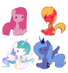 Size: 980x1052 | Tagged: safe, artist:loyaldis, big macintosh, pinkie pie, princess celestia, princess luna, g4