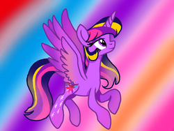 Size: 680x512 | Tagged: safe, artist:explendesco, twilight sparkle, alicorn, pony, g4, female, mare, older, rainbow power, solo, twilight sparkle (alicorn)