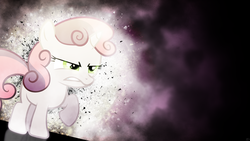 Size: 1920x1080 | Tagged: safe, artist:amoagtasaloquendo, artist:quanno3, edit, sweetie belle, g4, angry, female, lens flare, solo, update, vector, wallpaper, wallpaper edit