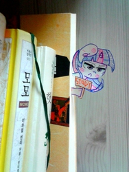 Size: 768x1024 | Tagged: safe, artist:danadyu, twilight sparkle, g4, book, female, jumped-out-pinkieanswers, korean, paper child, papercraft, photo, solo, traditional art