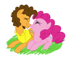 Size: 981x815 | Tagged: safe, artist:fillyblue, cheese sandwich, pinkie pie, g4, boop, female, male, noseboop, nuzzling, ship:cheesepie, shipping, smiling, straight