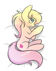 Size: 793x1007 | Tagged: safe, artist:joycall6, nurse redheart, g4, bed, female, lying, missing accessory, on side, solo