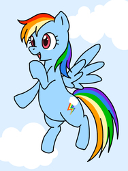 Size: 600x800 | Tagged: safe, artist:kona1025, rainbow dash, g4, cloud, cloudy, female, sky, solo