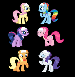 Size: 4072x4152 | Tagged: safe, artist:oliwia2514, applejack, fluttershy, pinkie pie, rainbow dash, rarity, twilight sparkle, g4, absurd resolution, alternate hairstyle, mane six, spa pony