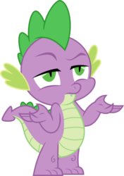 Size: 503x714 | Tagged: safe, artist:jeatz-axl, spike, dragon, g4, .svg available, male, reaction image, shrug, simple background, solo, svg, transparent background, vector