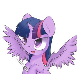 Size: 914x875 | Tagged: safe, artist:bleedshark, twilight sparkle, alicorn, pony, g4, balisong, butterfly knife, female, knife, mare, solo, spy, spy (tf2), spy-twi, team fortress 2, twilight sparkle (alicorn)