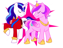 Size: 900x695 | Tagged: safe, artist:etrnlpeace, princess cadance, shining armor, g4, female, gay, gleaming shield, horn, horns are touching, male, prince bolero, rule 63, ship:gleaming bolero, ship:shiningcadance, shipping, straight