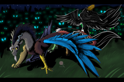 Size: 1600x1059 | Tagged: safe, artist:dantalianletrou, discord, princess celestia, changeling, g4