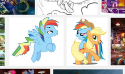 Size: 456x271 | Tagged: safe, applejack, rainbow dash, g4, exploitable meme, female, google, juxtaposition, juxtaposition win, lesbian, meme, meta, rainbow blitz, rule 63, ship:appledash, shipping