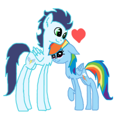 Size: 1024x1106 | Tagged: safe, artist:mariethepony, rainbow dash, soarin', g4, backwards cutie mark, cuddling, female, heart, male, old cutie mark, ship:soarindash, shipping, simple background, smiling, snuggling, straight, transparent background
