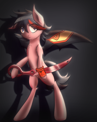 Size: 2404x3000 | Tagged: safe, artist:hitelf, pony, high res, kill la kill, ponified, ryuko matoi, scissor blade, senketsu, solo