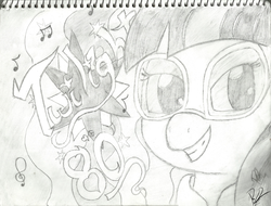 Size: 3108x2364 | Tagged: safe, artist:ironwrench93, twilight sparkle, g4, 80s, high res, monochrome, pencil drawing, traditional art