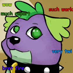 Size: 700x700 | Tagged: safe, artist:livesmutanon, spike, dog, equestria girls, g4, collar, doge, doge thread, male, meme, solo, spike the dog, spike the doge, text