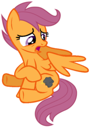 Size: 459x647 | Tagged: dead source, safe, artist:dreamcasterpegasus, scootaloo, pegasus, pony, g4, alternate universe, female, harmony-verse, mare, older, older scootaloo, simple background, solo, swapped cutie marks, transparent background