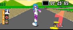 Size: 348x145 | Tagged: safe, dj pon-3, vinyl scratch, equestria girls, g4, music to my ears, my little pony equestria girls: rainbow rocks, 16-bit, donkey kong, donkey kong jr., male, mario, mario kart, nintendo, parody, pixelated, princess peach, strutting vinyl, super mario bros., super mario kart