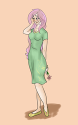 Size: 1750x2800 | Tagged: safe, artist:harmony-heartstrings, fluttershy, human, g4, female, humanized, solo