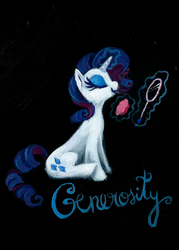 Size: 931x1303 | Tagged: safe, artist:winderly, rarity, g4, element of generosity, female, solo, traditional art