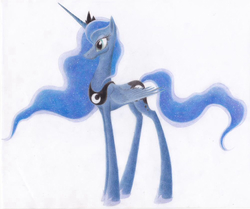 Size: 1002x838 | Tagged: safe, artist:goldie5999, princess luna, g4, female, solo, traditional art