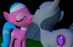 Size: 1600x1024 | Tagged: safe, artist:viranimation, aloe, marble pie, earth pony, pony, g4, 3d, crack shipping, duo, female, gmod, kiss on the lips, kissing, lesbian, marbaloe, mare, shipping