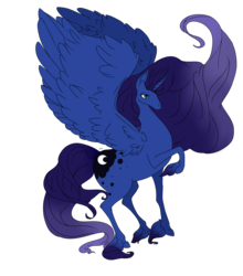 Size: 2200x2500 | Tagged: safe, artist:honestly-birdie, princess luna, alicorn, pony, g4, female, high res, raised hoof, simple background, solo, transparent background, unshorn fetlocks