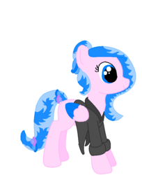 Size: 663x812 | Tagged: safe, artist:mlploverandsoniclover, oc, oc only, oc:blue paper, pegasus, pony, clothes, female, filly, hair bun, jacket, pegasus oc, simple background, solo, white background