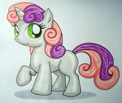 Size: 3738x3168 | Tagged: safe, artist:foxbeast, sweetie belle, g4, female, high res, solo, traditional art