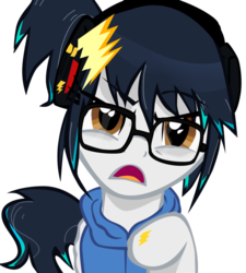 Size: 848x941 | Tagged: safe, artist:edline02, oc, oc only, clothes, glasses, ponysona, solo, sweater