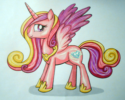 Size: 4074x3276 | Tagged: safe, artist:foxbeast, princess cadance, g4, female, solo, traditional art