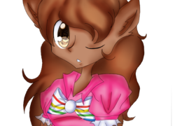 Size: 819x591 | Tagged: safe, artist:kawaii876, oc, oc only, oc:rainbow paintbrush, anthro, anthro oc, clothes, human facial structure, solo