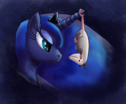 Size: 2000x1649 | Tagged: safe, artist:fox-moonglow, princess luna, tiberius, g4, spoiler:comic