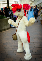 Size: 427x619 | Tagged: safe, artist:lessy652, apple bloom, human, g4, cosplay, fursuit, irl, irl human, photo