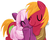 Size: 970x770 | Tagged: safe, artist:acrylicp, big macintosh, cheerilee, earth pony, pony, g4, blushing, eyes closed, male, ship:cheerimac, shipping, smiling, stallion, straight