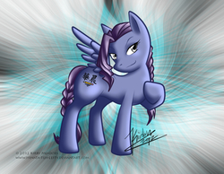 Size: 900x700 | Tagged: safe, artist:hinata-teh-lefty, oc, oc only, pegasus, pony, abstract background, braid, braided tail, solo, tail