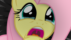 Size: 1920x1080 | Tagged: safe, artist:vipeydashie, fluttershy, castle mane-ia, g4, crying, cute, female, sad, screaming, solo, teary eyes, uvula, vector, wallpaper, yelling