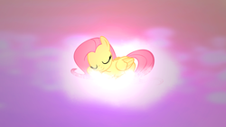 Size: 1920x1080 | Tagged: safe, artist:equestriandeviants, fluttershy, pegasus, pony, g4, cloud, female, mare, sleeping, solo, vector, wallpaper