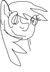 Size: 422x610 | Tagged: artist needed, safe, rainbow dash, g4, 1000 hours in ms paint, female, monochrome, ms paint, solo