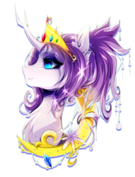 Size: 2600x3407 | Tagged: safe, artist:koveliana, tree of harmony, oc, oc only, oc:harmony (heilos), pony, chromatic aberration, color porn, crown, curved horn, elements of harmony, high res, horn, ponified, solo