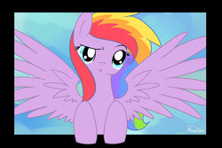 Size: 1024x683 | Tagged: safe, artist:cheshires-palace, oc, oc only, oc:rainbow breeze, pegasus, pony, open mouth, solo