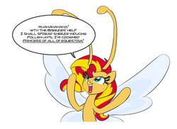 Size: 912x665 | Tagged: safe, artist:carnifex, sunset shimmer, breezie, pony, g4, adorabolical, breeziefied, cute, daaaaaaaaaaaw, female, pure unfiltered evil, shimmerbetes, solo, species swap, sunset breezie