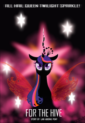 Size: 688x1000 | Tagged: safe, artist:gryphonia, twilight sparkle, changeling, changeling queen, fanfic:for the hive, g4, changeling queen twilight, changelingified, fanfic art, female, queen twilight, solo, twiling