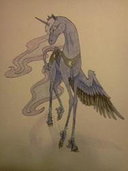 Size: 1536x2048 | Tagged: safe, artist:wolfling12, princess luna, alicorn, pony, g4, female, solo, traditional art