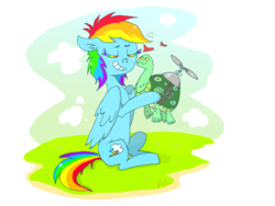 Size: 800x600 | Tagged: safe, artist:rainbowcider, rainbow dash, tank, g4