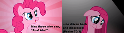 Size: 1272x346 | Tagged: safe, pinkie pie, g4, bible, bible verse, christianity, judaism, out of context quote, pinkamena diane pie, psalm, religion, sad, verse