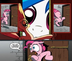 Size: 939x800 | Tagged: safe, dj pon-3, pinkie pie, vinyl scratch, g4, exploitable meme, meme, surprise door